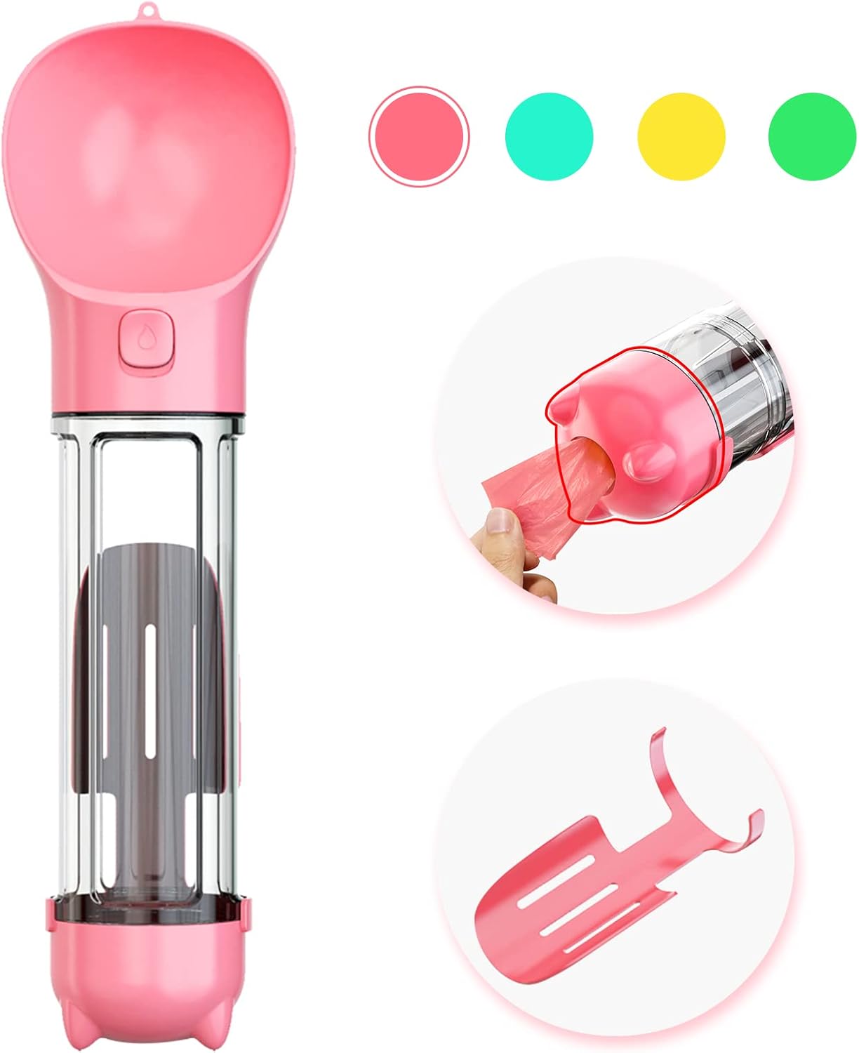 4-in-1 Portable Dog Water Bottle and Food Dispenser